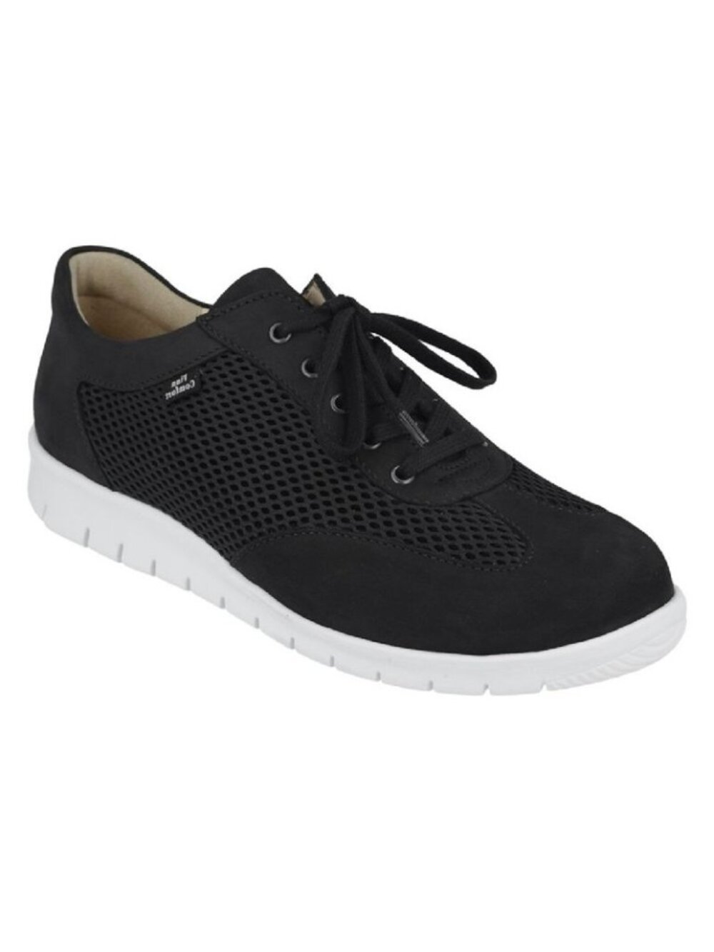 Finn Comfort Barnsley  Mens Black Mesh Lace-Up Shoes Size 6.5 Made In Germany